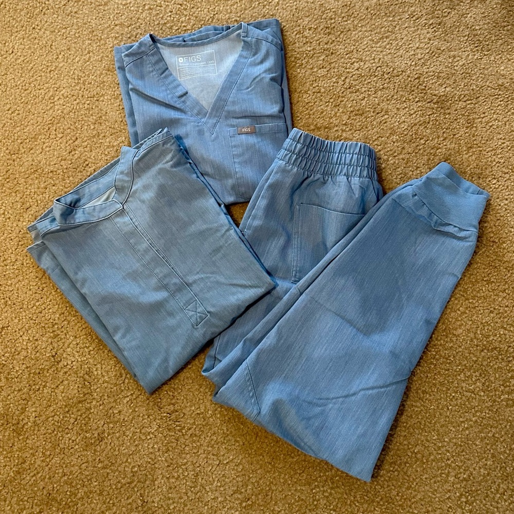 Figs Heathered Indigo Scrub Bundle